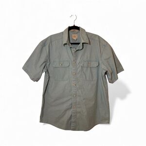 L.L. Bean Men's Short Sleeve Gray Button Down Shirt